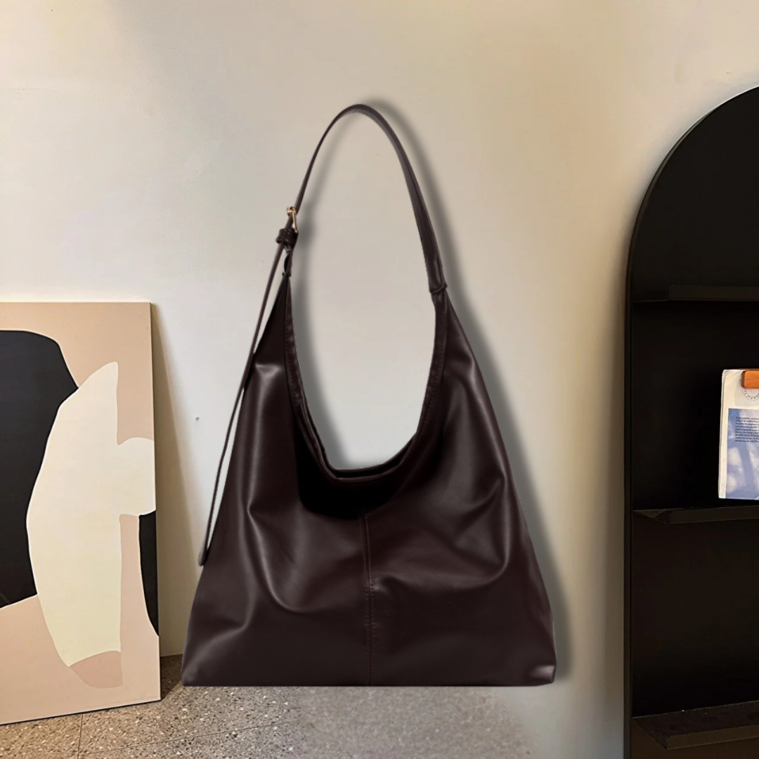Slouchy Leather Shoulder Bag with Adjustable Strap
