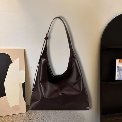 Slouchy Leather Shoulder Bag with Adjustable Strap