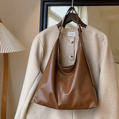 Slouchy Leather Shoulder Bag with Adjustable Strap