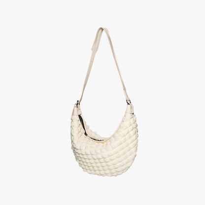 Slouchy Textured Shoulder Bag with Adjustable Strap