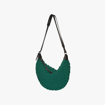 Slouchy Textured Shoulder Bag with Adjustable Strap