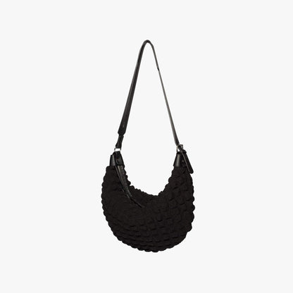 Slouchy Textured Shoulder Bag with Adjustable Strap