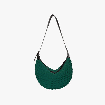 Slouchy Textured Shoulder Bag with Adjustable Strap