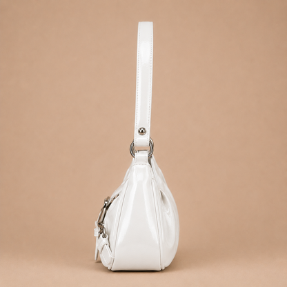 Slouchy Leather Shoulder Bag with Buckle Detail